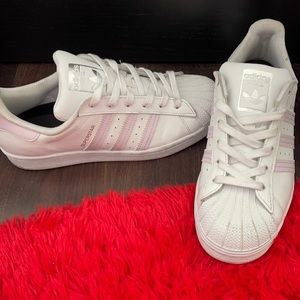 Lilac adidas superstar sneakers